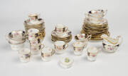 Coalport antique tea & coffee ware with hand painted floral sprays, 52 pieces.