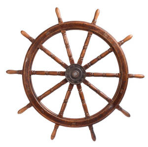 An antique ships wheel 19th Century. Diameter 137cm.