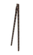 A black and white painted hinged measuring stick, early 20th century. 245cm long.