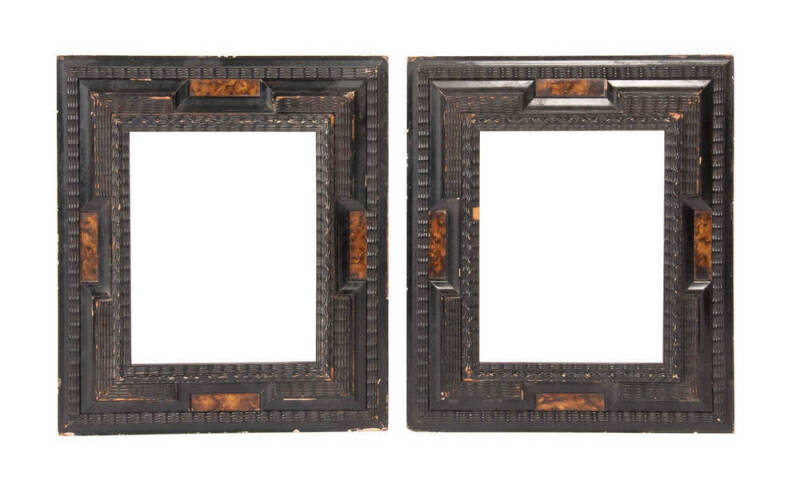 A pair of Flemish wall mirrors, 19th Century. 49cm high x 42cm wide.