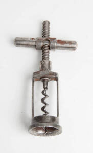 A steel kings screw type corkscrew, French, 19th Century. 13.5cm long.