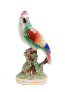 Staffordshire pottery parrot, mid 19th Century. 22cm.