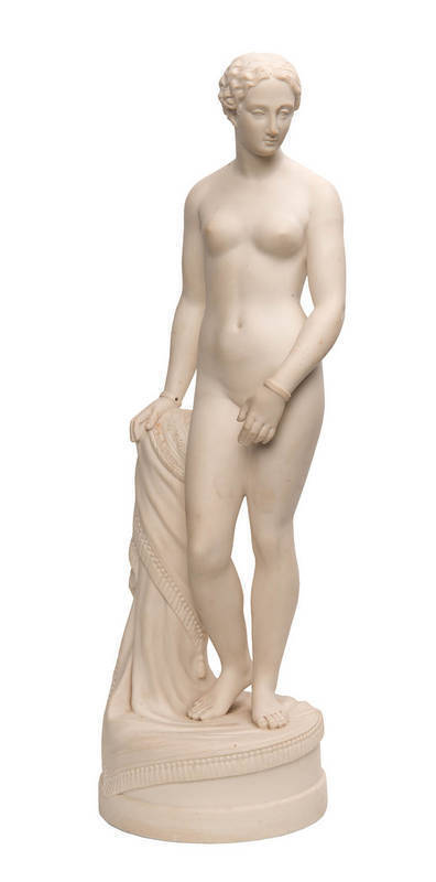 Parian ware neo classical nude statue of a woman, 19th Century. 48cm.