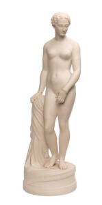 Parian ware neo classical nude statue of a woman, 19th Century. 48cm.