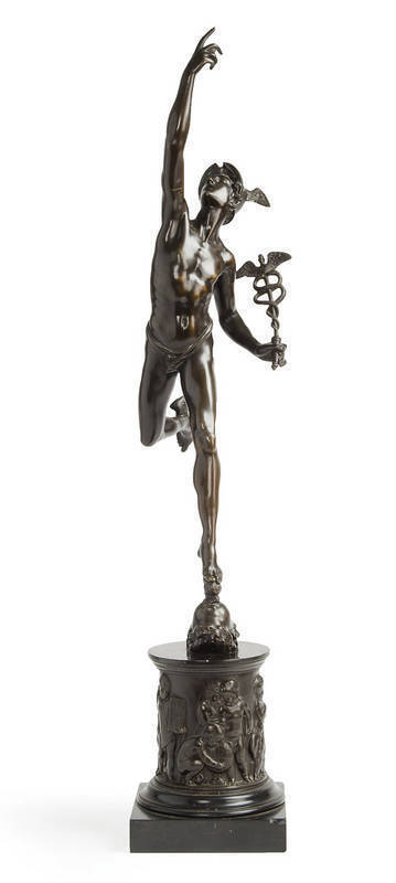 A bronze figure of Mercury in Flight, after Giambologna, Italian 19th century 88cm high