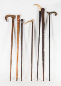 WALKING STICKS: Group of 7 antique & vintage sticks.