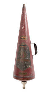 Antique "Minimax" two gallon conical fire extinguisher. 82cm.