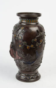 A Japanese bronze vase, Meiji period52cm high