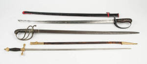 Group of three swords, 19th & 20th century including Spanish reproduction dress sword.