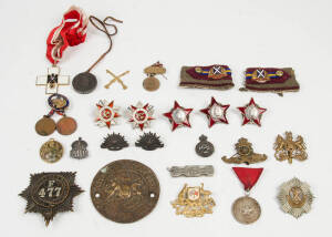 Group of assorted military badges, medals, cap badges etc. (34+ items)