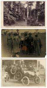 Album of postcards including Australian country towns, Louis Wain,  real photograph Aboriginals, "Coakley's Royal Hotel Daylesford", the Australian Cricket Team etc. 110+ items