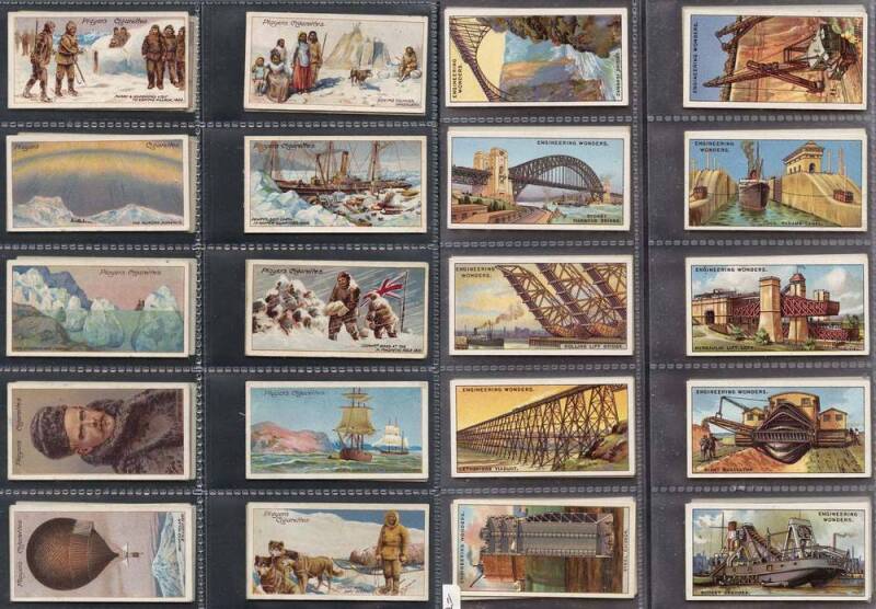 c1908-66 cigarette & trade card sets, noted 1915 Players "Polar Exploration" [25]; 1927 Ogdens "Modes of Conveyance" [25]; 1927 Wills "Engineering Wonders" [50]; 1930 African Tobacco "Postage Stamps - Rarest Varieties" [100]; 1966 Lyons "Famous People" [4