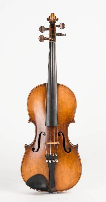 VIOLIN in timber case, Bohemian trade with "Jacobus Stainer" label, early 20th century.