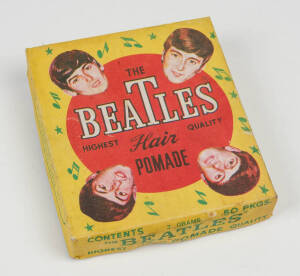 THE BEATLES: Original 50-count box of "The Beatles Highest Quality Hair Pomade", manufactured by H. H. Chemical & Inc. Mfg., San Juan Metro, Manila. All 50 packets present; the box appears to be non-original.