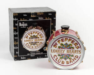 THE BEATLES: "Premiere Edition Sgt. Peppers Drum Cookie Jar" by Vandor in original packaging with Certificate of Authenticity.