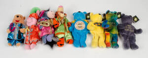 THE BEATLES: Beatles Beanie Bears collection (4) all with their hand-numbered Apple labels still affixed; also, Winnie the Pooh character soft toys (4) dressed in Sgt Pepper outfits. All as new.