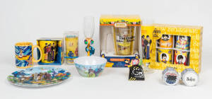 THE BEATLES: A collection of "Yellow Submarine" memorabilia in original packaging; including cookie jars, salt and pepper shakers, ceramic mugs, etc,. (24 items). 