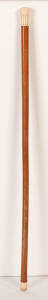 A carved malacca and ivory topped walking cane, Anglo-Indian, 19th Century. 88cm long.