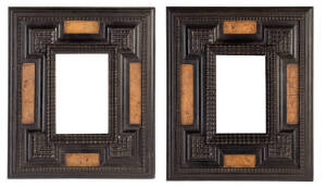 A pair of Flemish wall mirrors, 19th century. 30cm x 25.5cm.