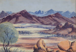 CLAUDE PANNKA (1928-1972), Central Australian Landscape, watercolour, signed 'CLAUDE PANNKA' lower left, 23 x 33 cm