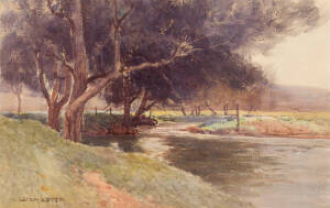 WILLIAM LISTER LISTER (1859-1943): River Bank, watercolour. 31 x 48.5cm