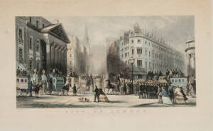 AFTER GEORGE CHAMBER AND THOMAS ALLOM, City of London, pair of colour steel engravings, 21 x 40.5 cm