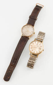 An Omega Seamaster wristwatch and an 18ct gold Marvin wristwatch.