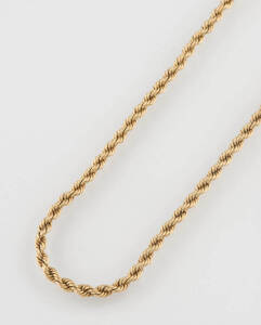 A twistlink necklace - two sections, yelllow gold.