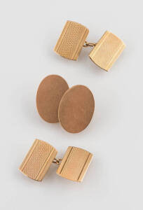 Two pairs of cufflinks, including 9ct gold.