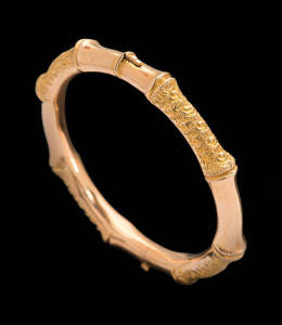 A 15ct rose gold bamboo bangle.