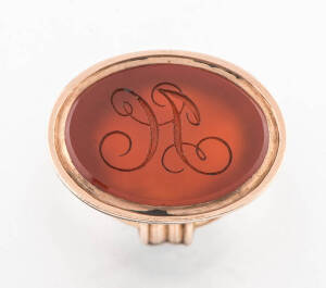 A carnelian seal, Victorian. 