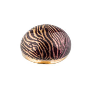 An enamelled dome ring, Italian, 14ct yellow gold.