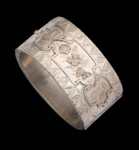 A Victorian cuff bangle, sterling silver.