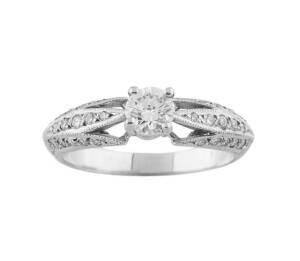 A solitaire diamond ring, diamond ACW .50ct, H, SI1, 18ct gold.