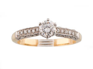 A solitaire diamond ring, diamond ACW .48ct , G, SI1.