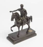 A bronze figure of a Roman official on horseback, 19th Century.18cm