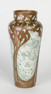 A Viennese Secessionist metal mounted porcelain vase