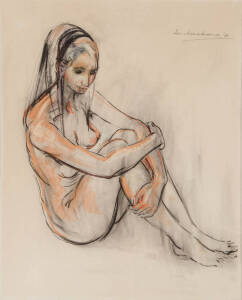 IAN ARMSTRONG seated nude pastel on paper signed and dated 'Ian Armstrong 70' upper right