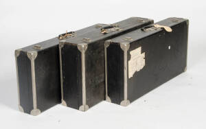 Trio of Rolls Royce trunks by Brooks of London, early to mid 20th century. Length 83cm.