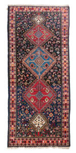 Persian hand woven woollen hall runner, circa 1930s/40s, Nayriz region, south west Persia. 295cm x 105cm.