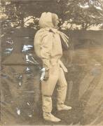 AVIATION, large photographs of airships, airship docking tower, airship crewman in special suit, Felixstowe F.2A flying boat, each about 50x60cm. - 2