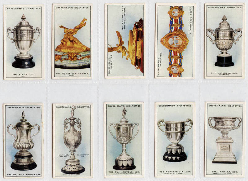 CIGARETTE & TRADE CARDS: 1927-92 sets, noted 1927 Churchman "Sporting Trophies" [25]; 1935 Hignett "How to Swim" [50]; 1935 Gallaher "Champions, 2nd Series" [48]; 1936 Players "Tennis" [50]; 1939 Churchman "Kings of Speed" [50]. G/VG.