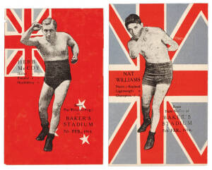 Postcards of Herb McCoy & Nat Williams (England) who boxed at Baker's Stadium (Brisbane) in 1914. VG condition.