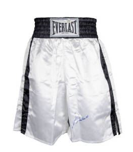 MUHAMMAD ALI, signature on pair of 'Everlast' boxing shorts with black band & trim. With 'Online Authentics' No. OA-8099033.