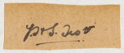 HARRY TROTT, signature on piece. [G.H.S.Trott played 24 Tests 1894-98, including 8 as captain. Australia's 9th captain]. - 2