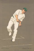 1905 ALBERT CHEVALLIER TAYLER PRINTS, of cricketers in action, noted W.G.Grace (trimmed); plus all Australian cricketers - Warwick Armstrong,&nbsp;Albert Cotter, Joe Darling, R.A.Duff, Syd Gregory, Clem Hill,&nbsp;A.J.Hopkins,&nbsp;J.J.Kelly, Frank Laver, C.E.McLeod,&nbsp;Mo