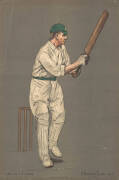 1905 ALBERT CHEVALLIER TAYLER PRINTS, of cricketers in action, noted W.G.Grace (trimmed); plus all Australian cricketers - Warwick Armstrong, Albert Cotter, Joe Darling, R.A.Duff, Syd Gregory, Clem Hill, A.J.Hopkins, J.J.Kelly, Frank Laver, C.E.McLeod, Mo - 3