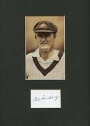 AUSTRALIAN TEST CRICKETERS: Displays with signatures on piece window mounted with pictures or postcards - Charles Macartney, Alan Kippax, Bill O'Reilly & Len Darling. - 2