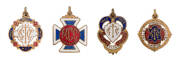 MELBOURNE CRICKET CLUB, membership badges for 1921-22, 1922-23, 1923-24 & 1924-25.