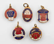 MELBOURNE CRICKET CLUB, membership badges for 1930-31, 1931-32, 1932-33, 1933-34 & 1934-35.